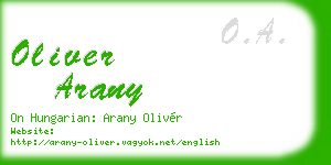 oliver arany business card